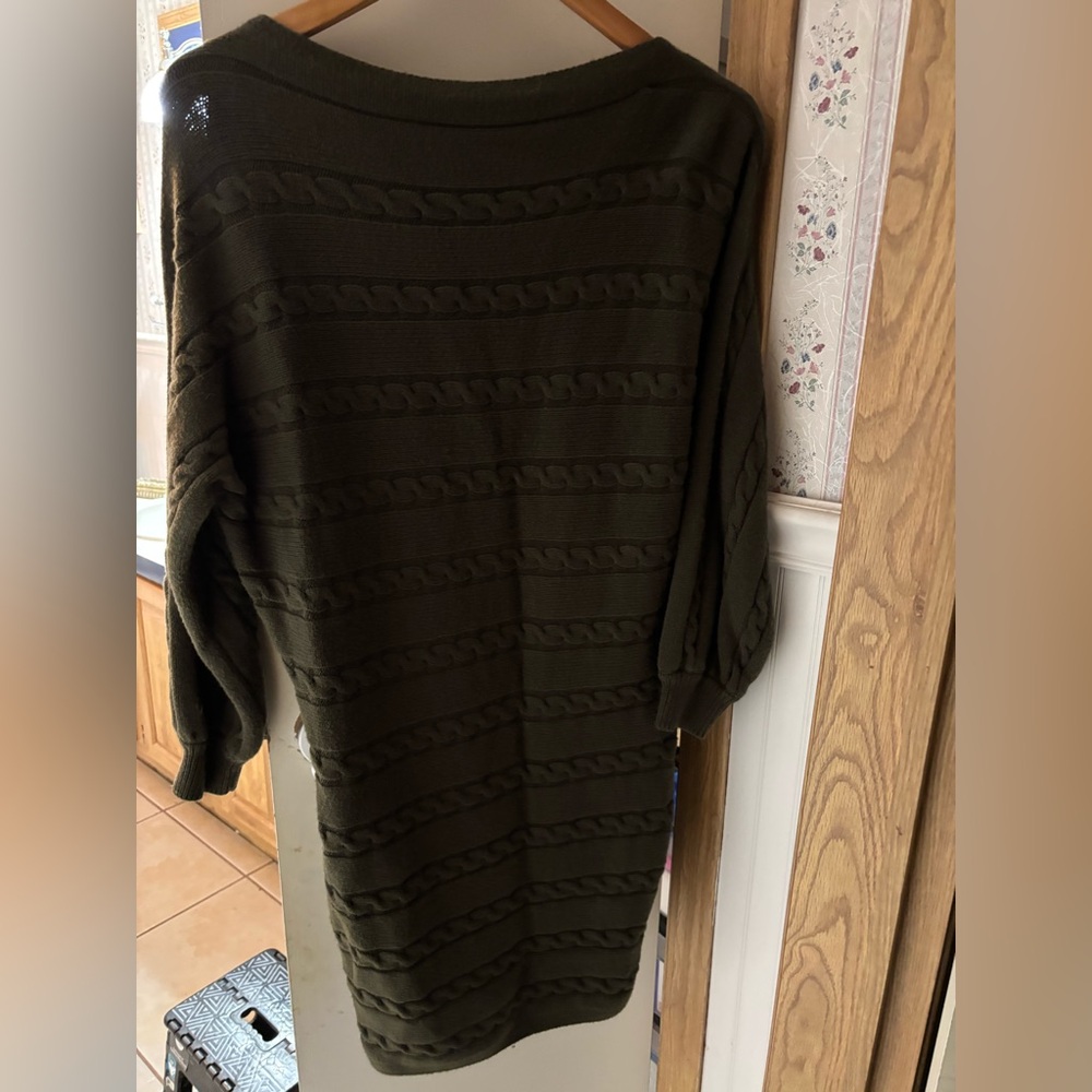 NWOT KIRUNDO  OLIVE GREEN SWEATER DRESS